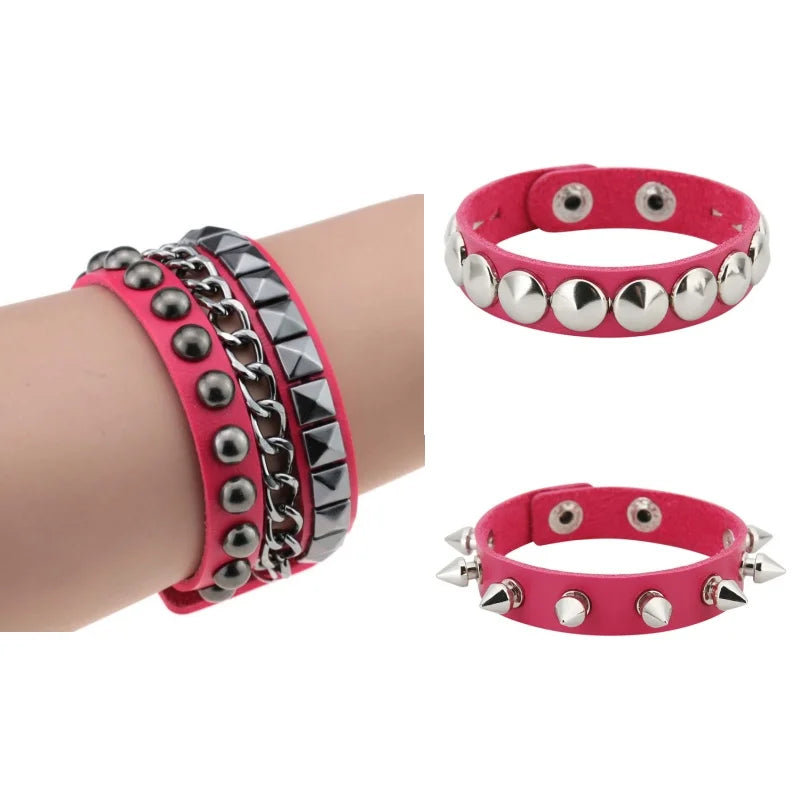 New 3PC Punk Bracelets